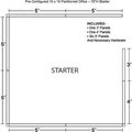 Global Equipment Interion    Pre-Configured Office Cubicle - 10'W x 10'D x 72"H - Starter Kit - Blue 236630BL